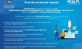 Invitation for professional trainings in business plan "Digital Entrepreneurship and ICT Services - Business Concept Post Covid 19"